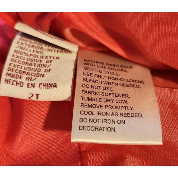 Disney Toddler Girls Pink Insulated Snow Bibs W/ Embroidered Hearts & Glitter Cr - Picture 4 of 6